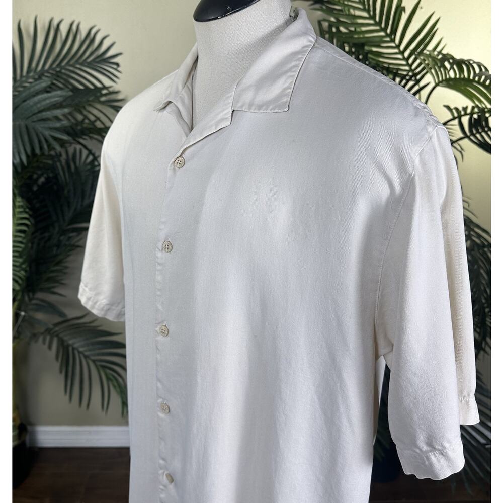 Tommy Bahama Men XL Silk Embroidered "Grill of my dreams" Cream lightweight - Picture 5 of 14